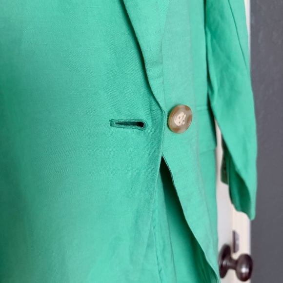 NWOT LOFT Mint Green One Button Open Long Blazer, XL - Picture 5 of 16